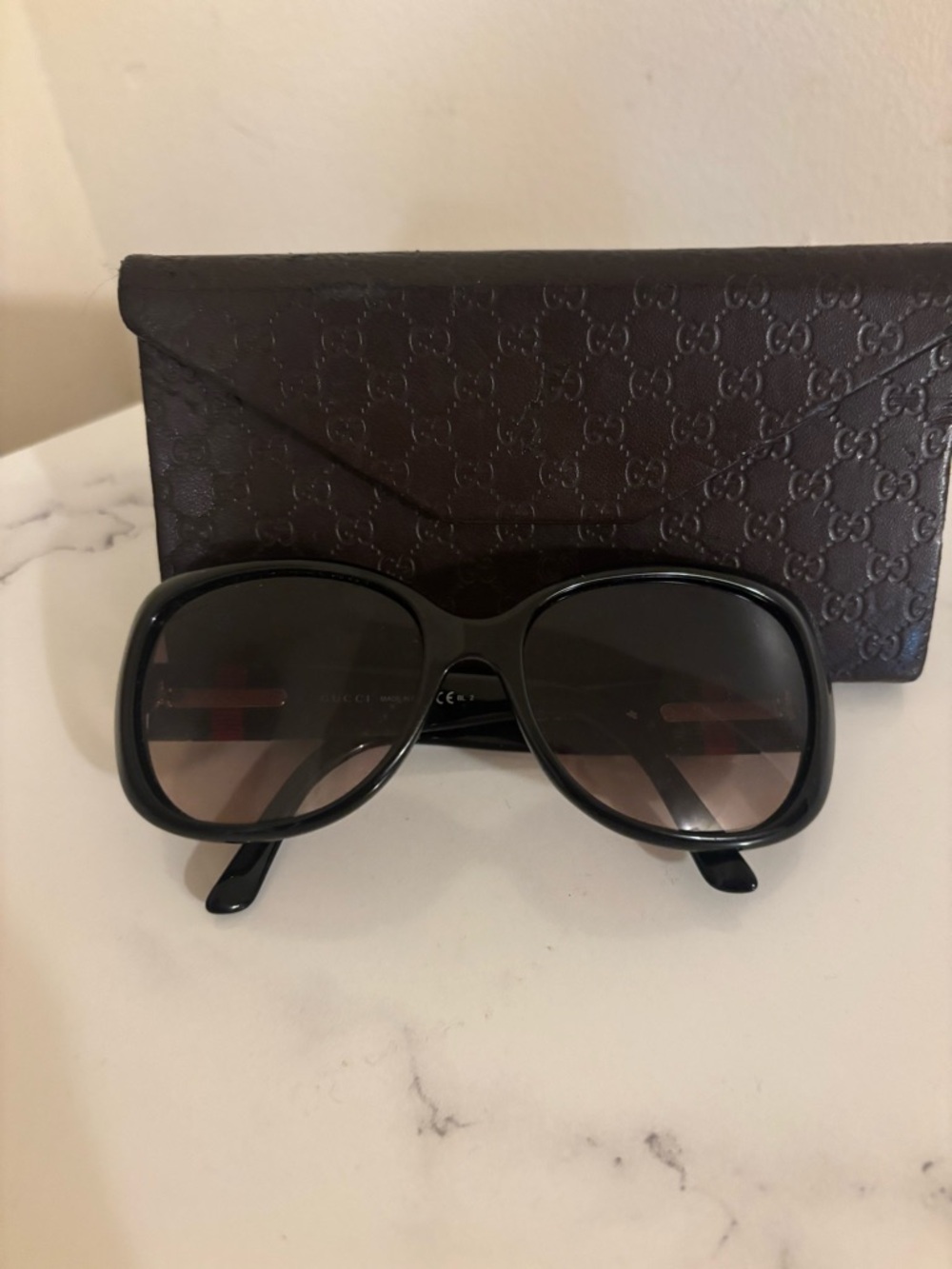 Gucci Black Gradient Oversized Women's Sunglasses